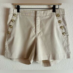Banana Republic Sailor Shorts Khaki Tan Button Pocket Detail Women's 10 Nautical